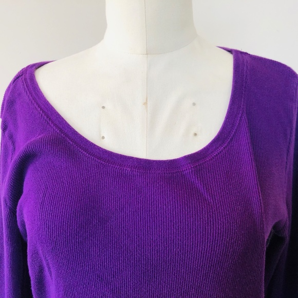 Plus Size 16 18 XL FADED GLORY Long Sleeve Pullover Cotton Tee - Picture 3 of 7